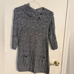 Stylish Black and White Knit Tunic Dress